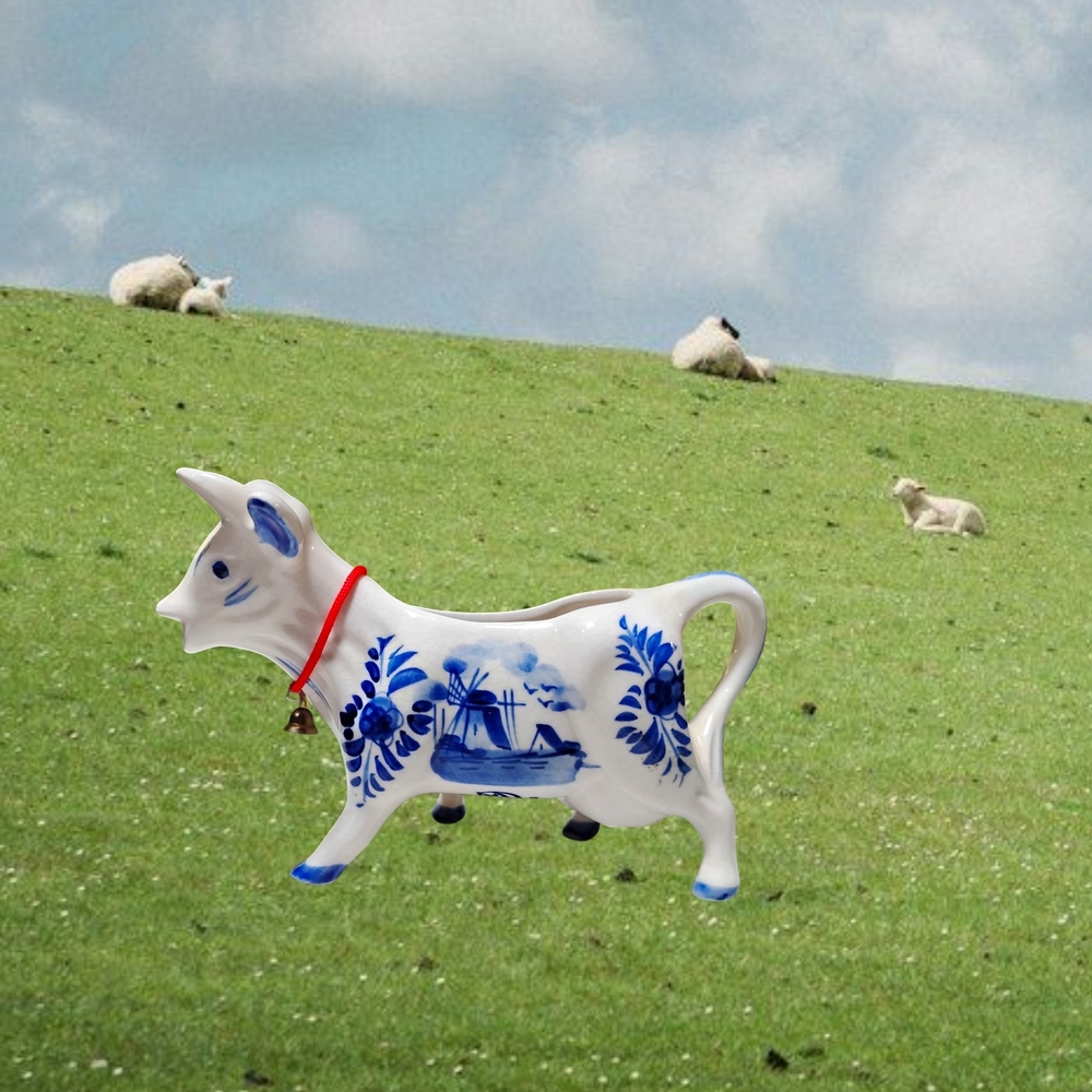 Blue Delft Ceramic Cow Creamer